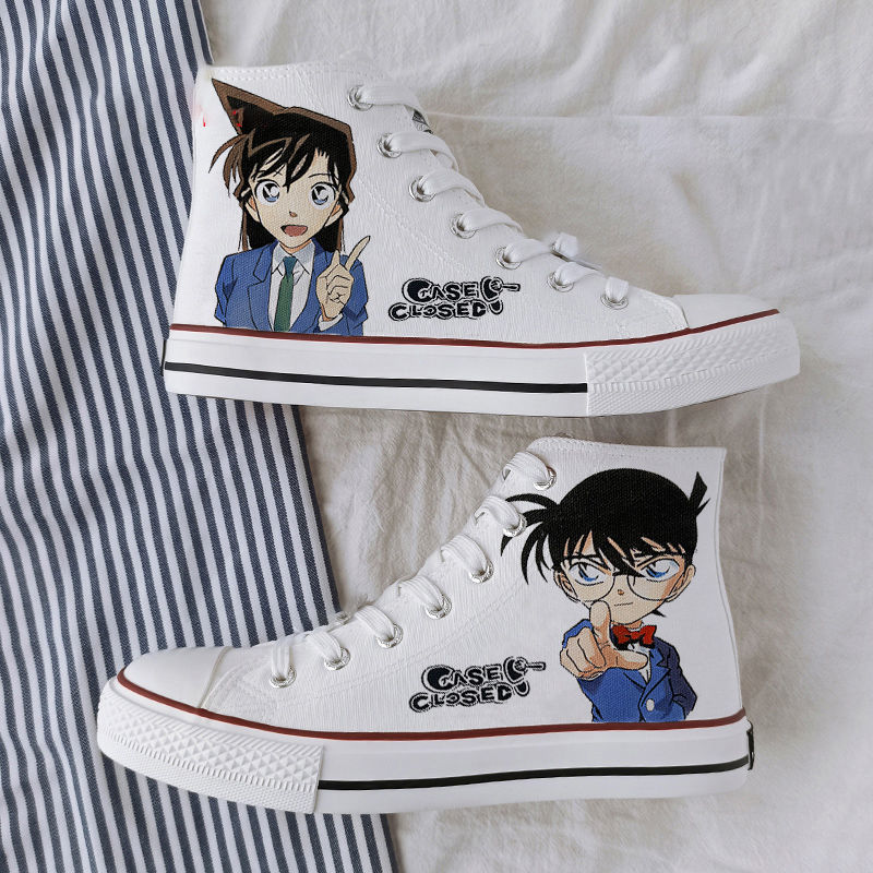 融敬 春夏新款柯南同款动漫联名鞋女日系周边男帆布鞋卡通涂鸦板情侣