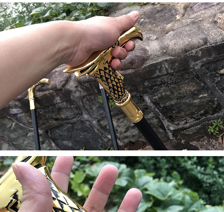 多功能户外登山杖防身金属不锈钢鹰头手杖剑cos防身防滑拐杖剑登山杖