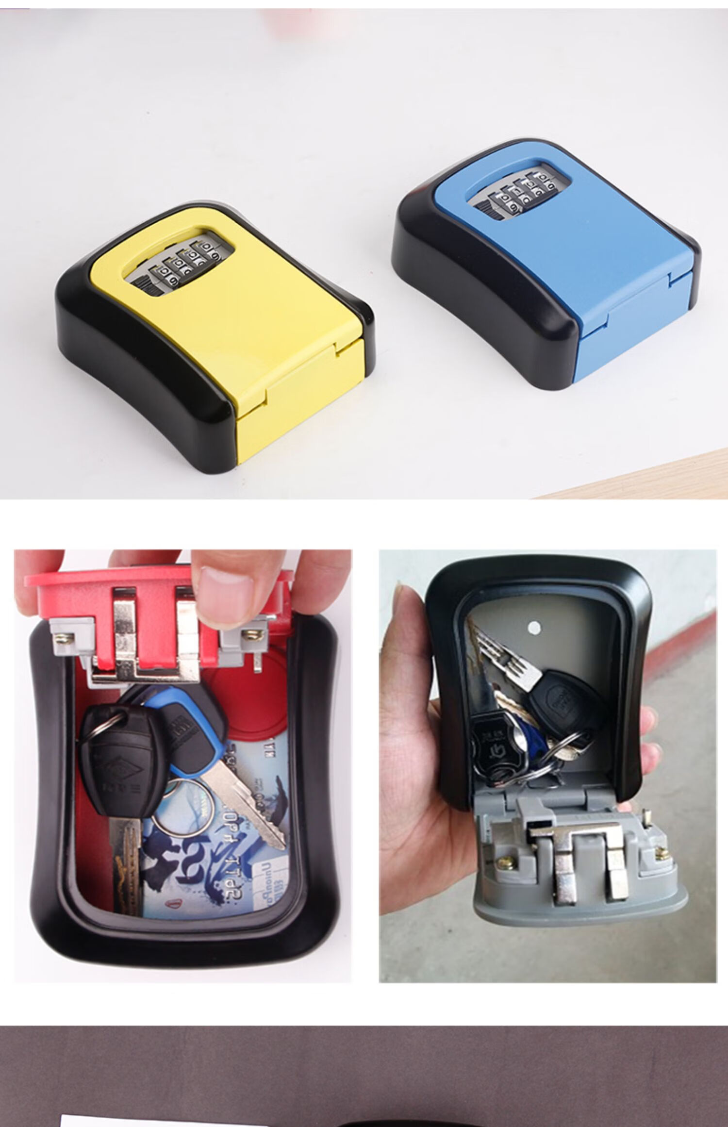 装修钥匙密码盒工地钥匙盒民宿大门壁挂式收纳密码锁绿色ks008升级版