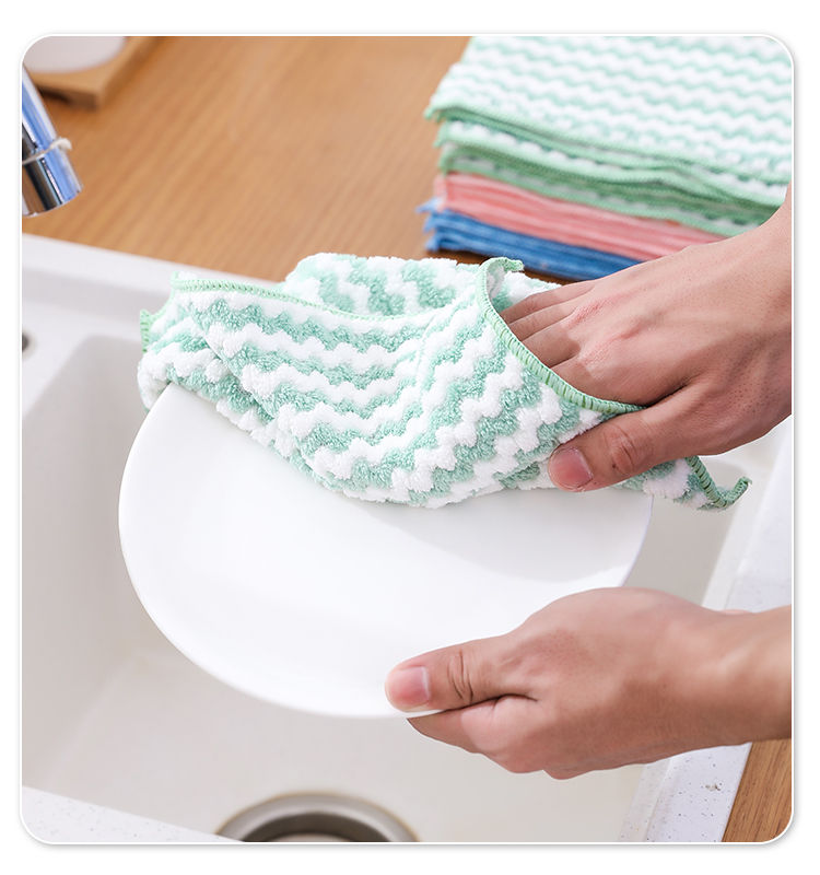 洗碗布厨房抹布家务清洁懒人加厚擦手不掉毛不沾油强力吸水洗碗巾抹布