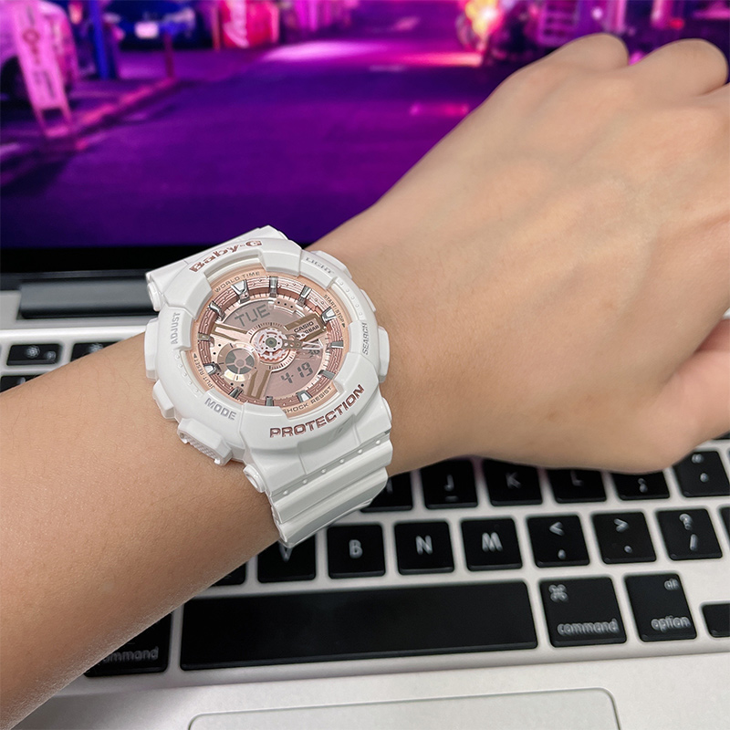 casio卡西欧 海外代购casiobabyg白色手表女ba-110-7a1 7a3 112 1a