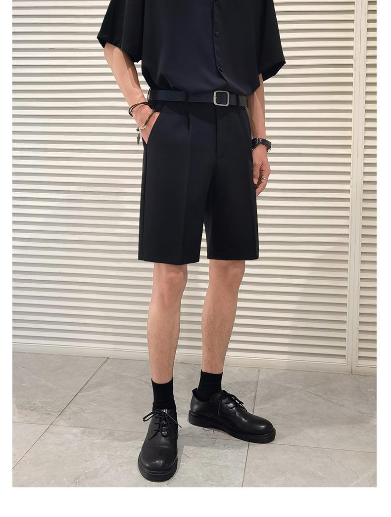 男士西装短裤夏季薄款西装短裤男宽松外穿5分裤休闲裤子潮流五分西