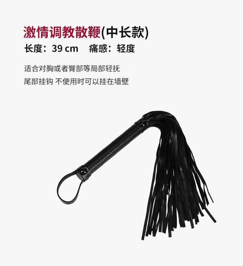 鞭子惩罚sm用品小皮鞭惩罚女生打屁屁鞭子成人性趣道具黑棕超纤皮革