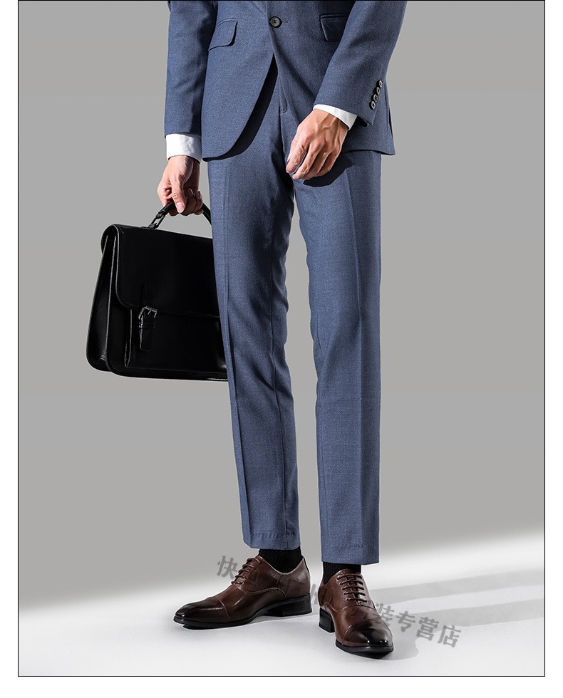 搭配西裤的鞋子男加大码正装皮鞋四季款风新郎结婚上班皮鞋 黑色 38