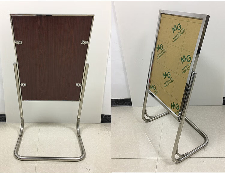 fgacct 酒店l脚指示牌 立式 不锈钢 海报架子 水牌广告牌展示架落地