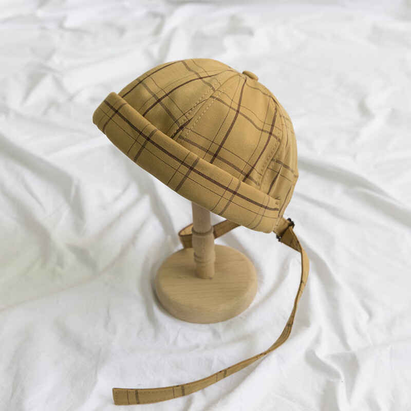 日系地主帽瓜皮帽新款可爱日本格子系蝴蝶结男女春秋贝雷帽夏天瓜皮帽