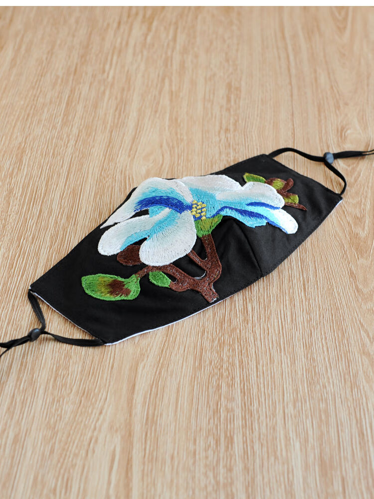 中国风刺绣口罩民族风立体绣花棉大码口罩春夏天季骑行防寒风防晒女