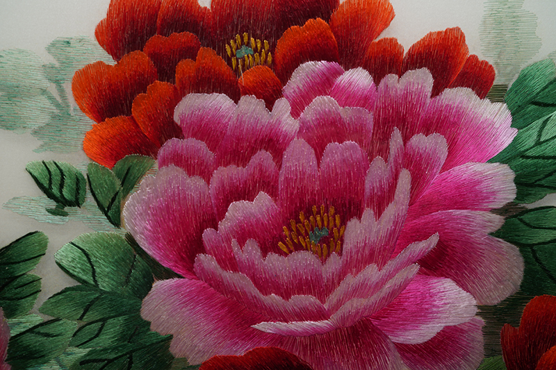 图花开富贵手工苏绣刺绣画沙发客厅装饰画7970中华牡丹85205错针绣