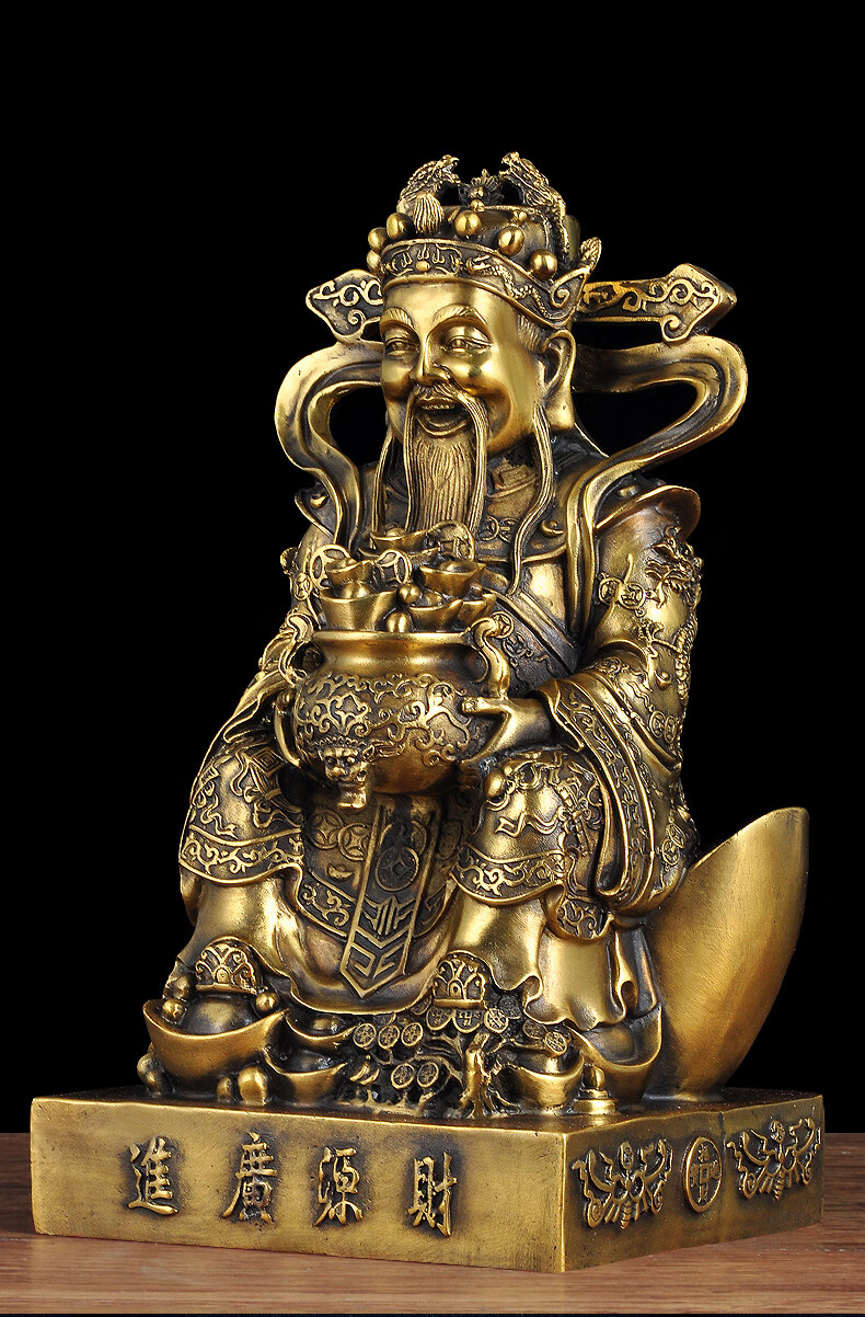 铜财神爷摆件文财神佛像铜像家用供奉公司店铺办公室商务礼品 32cm