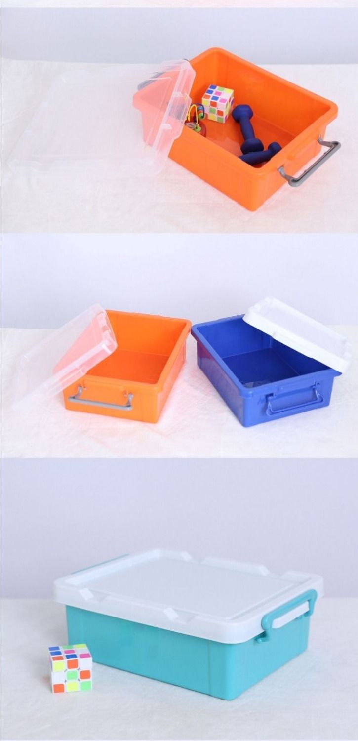 收纳箱塑料有盖储物箱药物品收纳盒子家用急救箱子整理医药箱 牛仔蓝