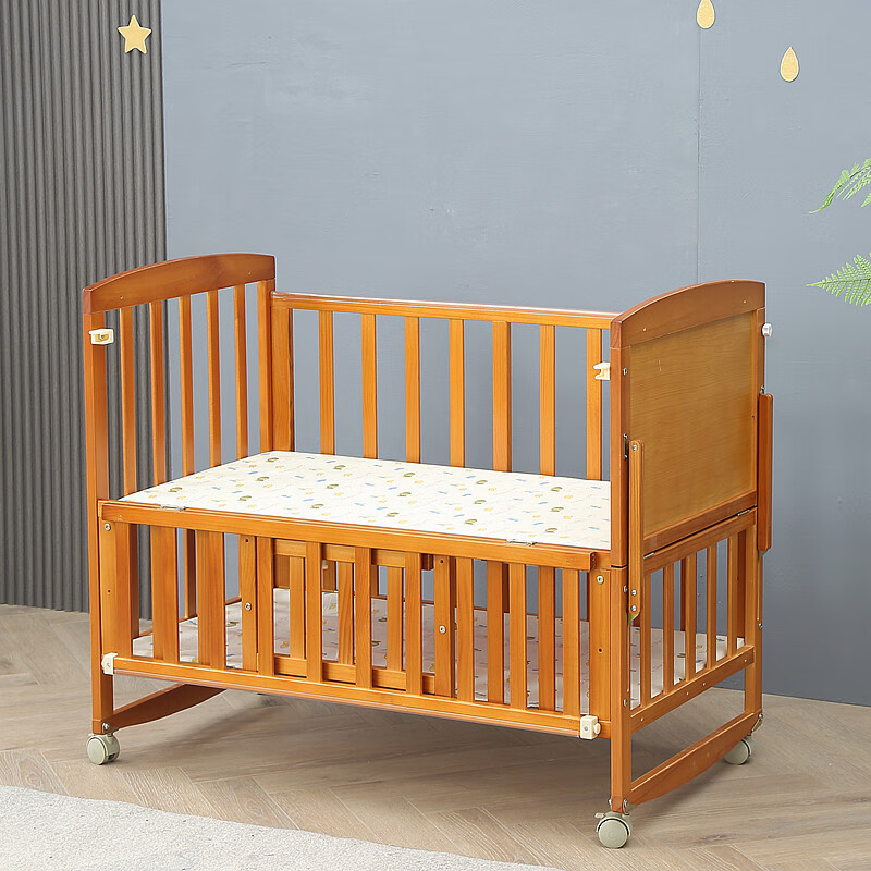 2022新款批发婴儿床实木婴幼儿宝宝床小童床卧室拼接床可加长变书桌可