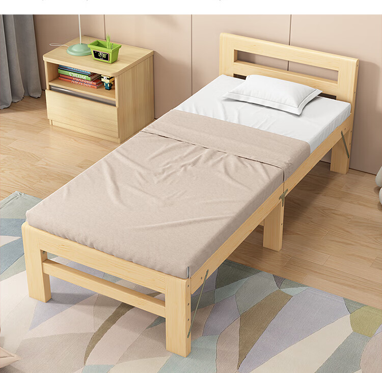 可折叠床加宽加长延伸单人床实木拼接床边大人午休床无缝神器 长200*