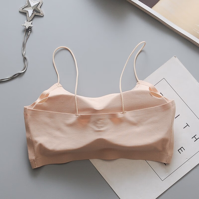 细肩带款式 白 品牌: oloey 商品名称:冰丝透气文胸女生内衣胸罩抹胸