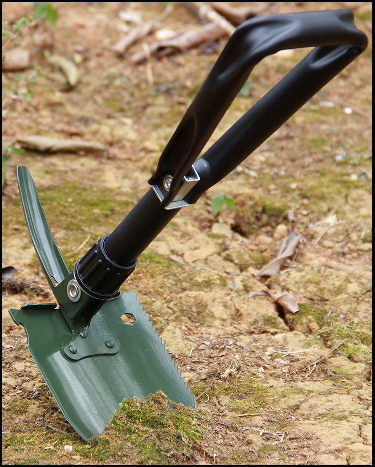 铲子挖土户外多功能折叠锰钢小锄头开荒地镐铁锹户外园艺工具赶海