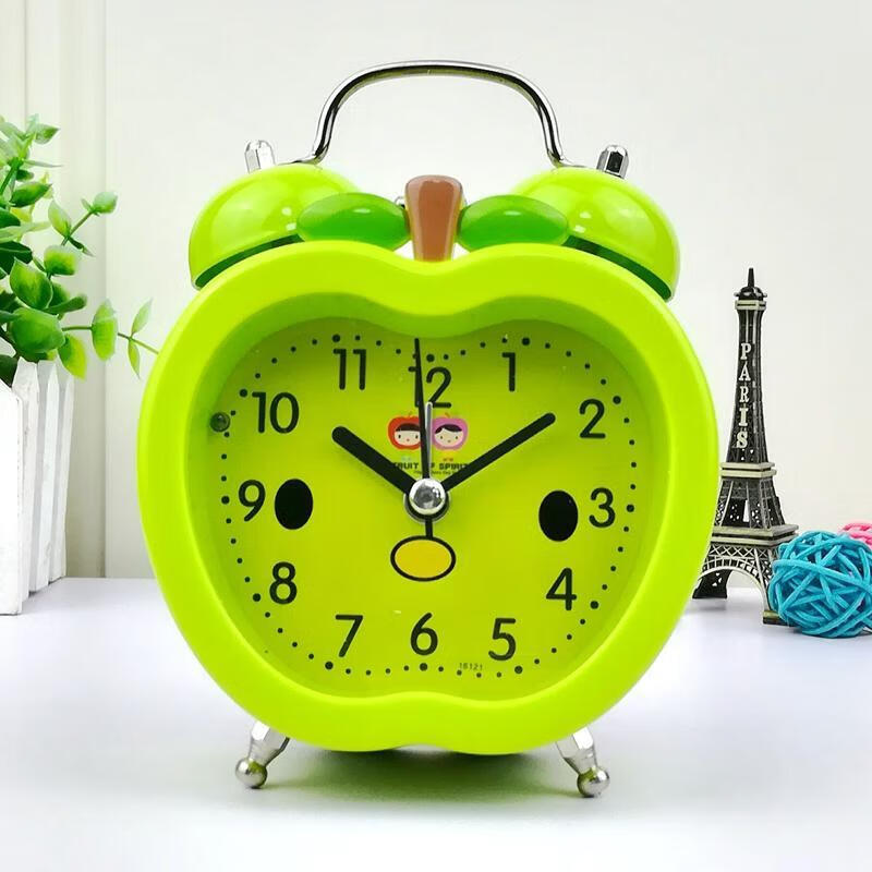 儿童创意红草莓小闹钟学生懒人闹钟简约可爱静音男女孩定时小闹 