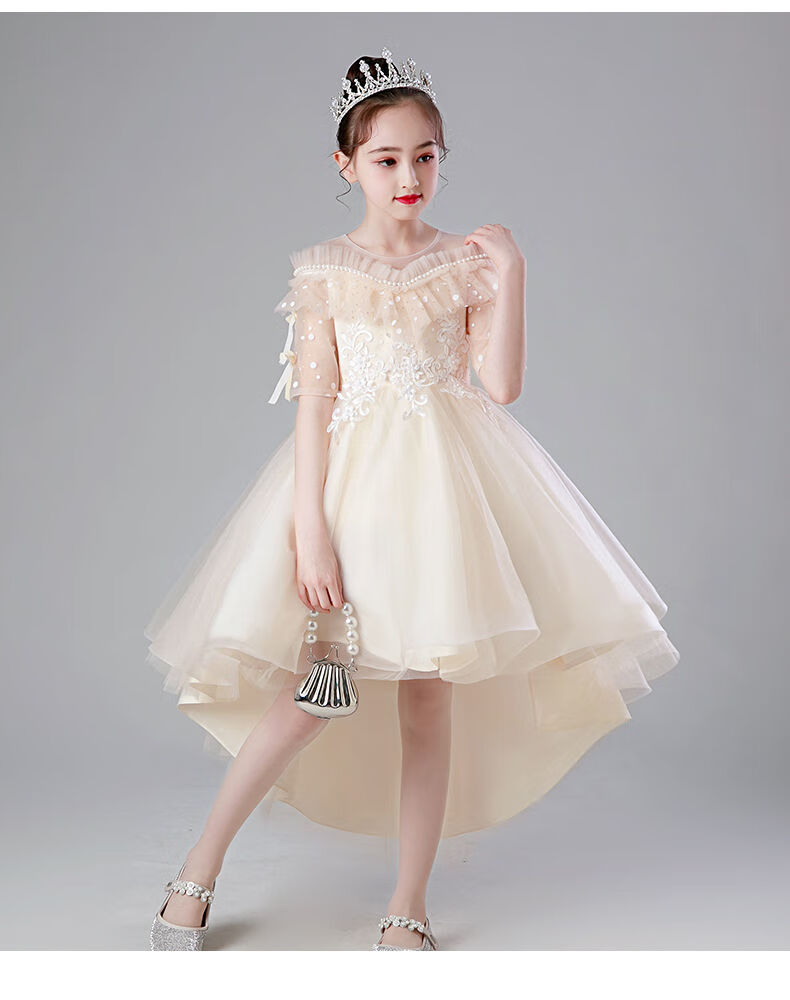 女童连衣裙3-14岁小女孩穿的洋气礼服公主裙女大童生日高端主持人花童