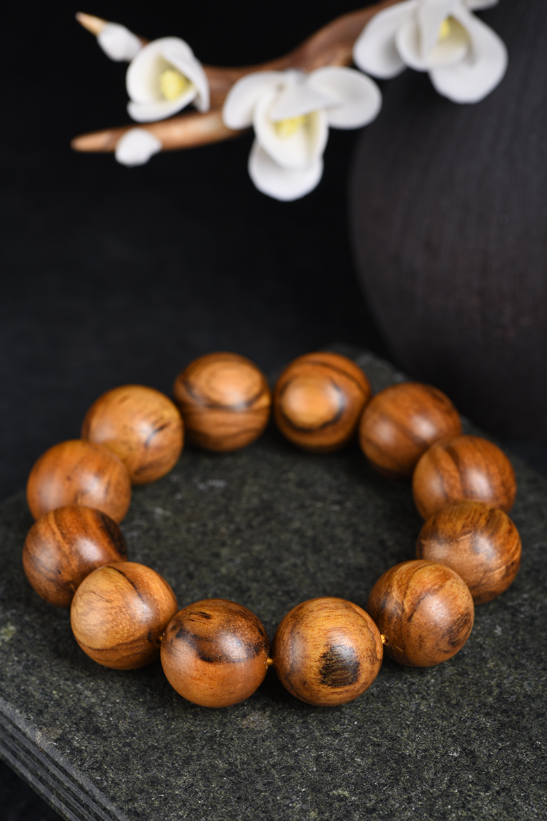 初逅 高端品质贡木手串玄同 印尼佛珠赛奇楠沉香原木原料龙鳞玉化文玩