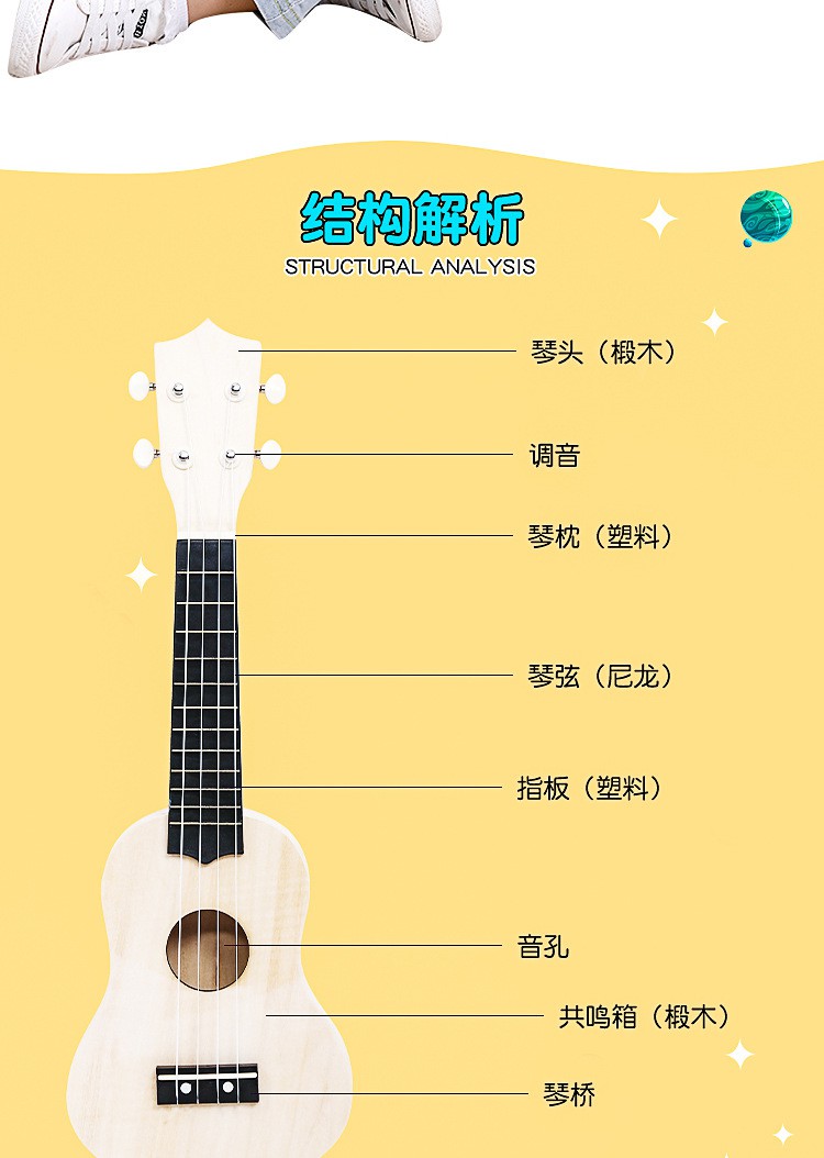 情人节 diy儿童小吉他组装木质绘画乐器彩绘涂鸦手工diy制作乐器 21