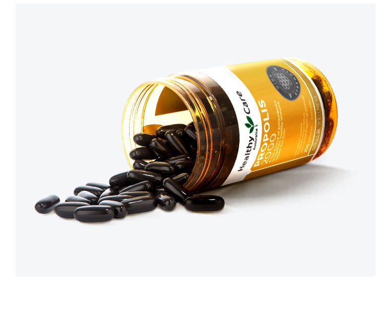 澳洲healthy care黑蜂胶软胶囊200粒瓶装天然成年品进口 黑蜂胶软胶囊