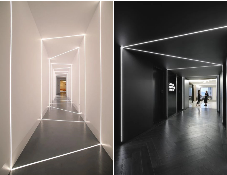 阴角线性灯led墙角线条灯带嵌入式暗装无边框客厅卧室过道照明 【al