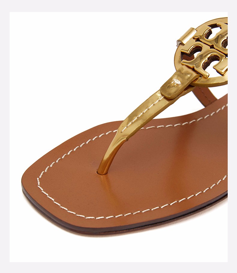 tory burch 托里·伯奇 2020年新品 女士牛皮拖鞋 金色 63253 701 6