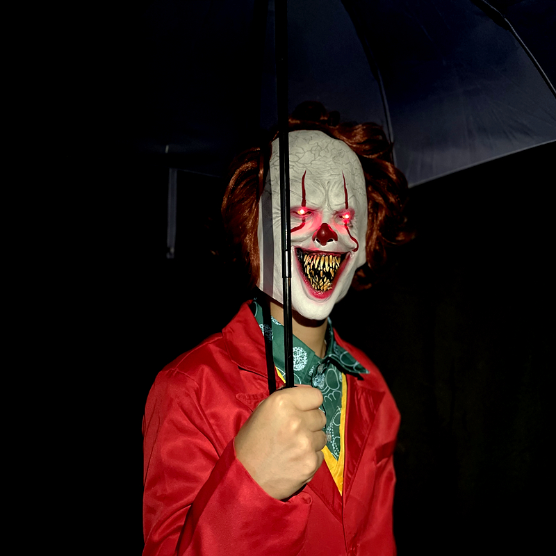 密室逃脱npc道具 小丑回魂面具成人脸面罩密室逃脱鬼屋npc道具头套男