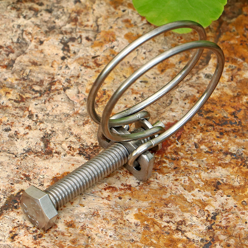 304不锈钢强力卡箍管道夹抱卡扣大力螺丝锁紧管箍管卡喉箍 122-130mm