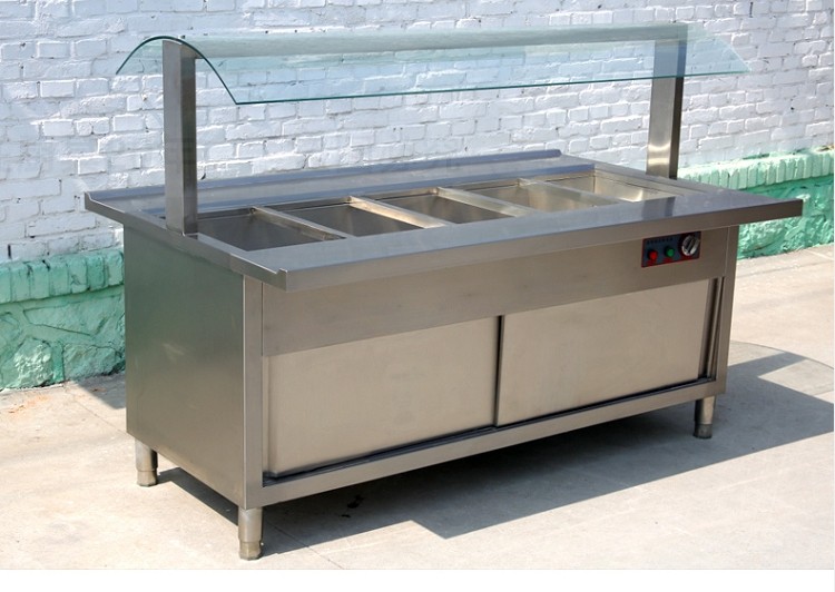 商用快餐保温台玻璃罩菜加热多功能台式食堂自助餐粥售饭台快餐车cy