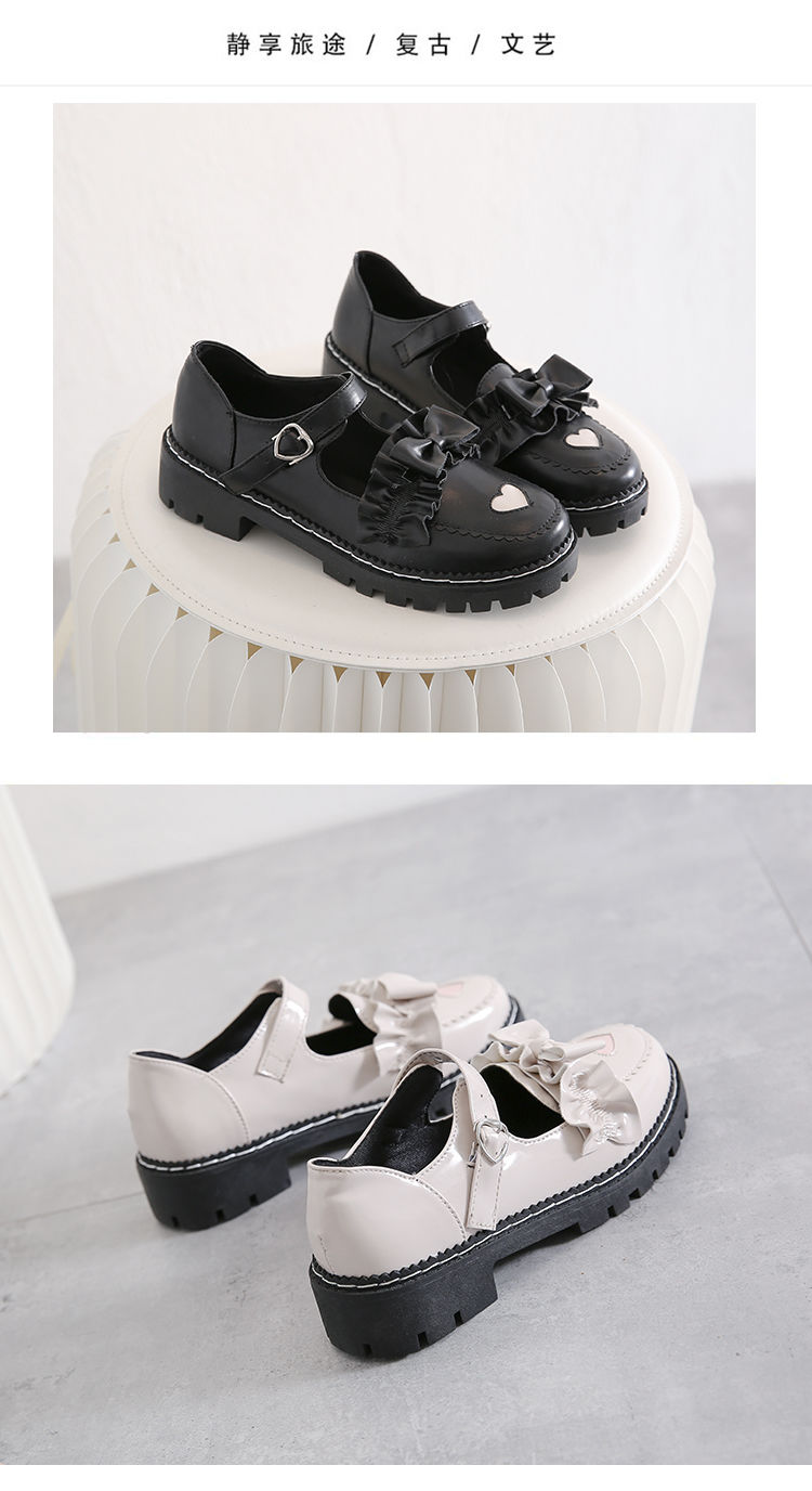 梅露露lolita鞋日系小皮鞋女英伦学院风2020新款春季百搭复古jk鞋 米