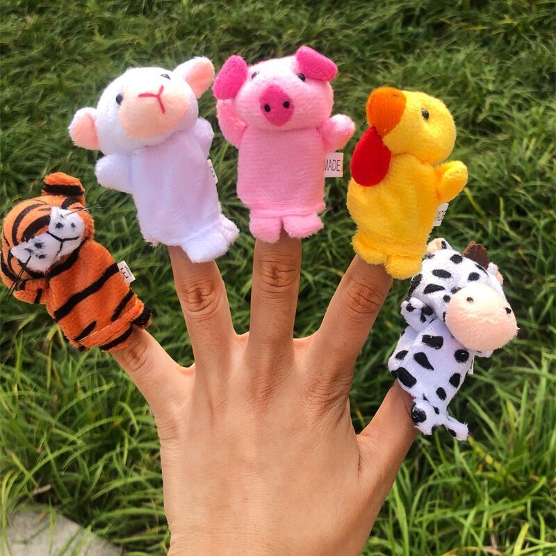 动物毛绒手指玩偶十二生肖手偶圣诞节早教玩具 大手偶 手指偶(小狗)