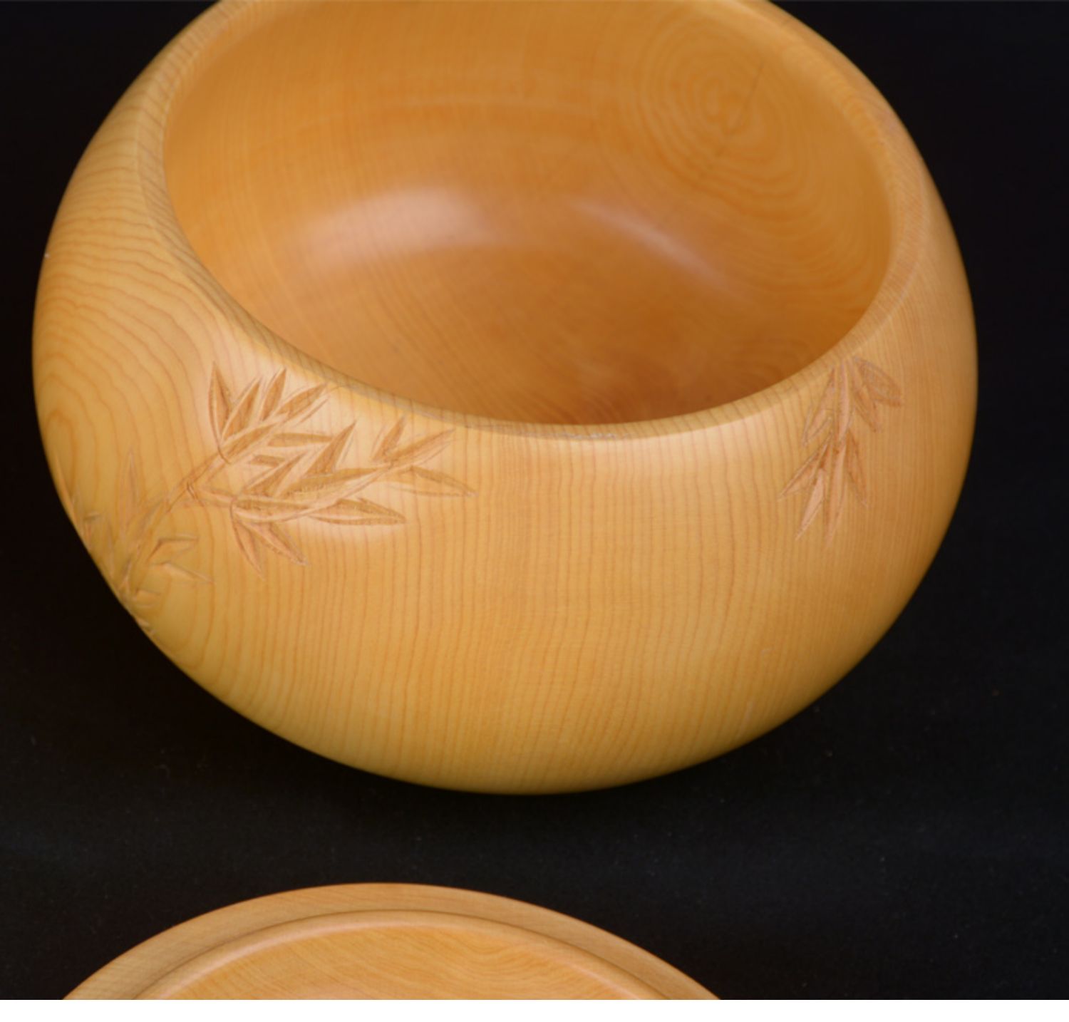 香榧雕花独木围棋棋罐榧木围棋棋具雕刻花纹实木罐棋子木盒g21001