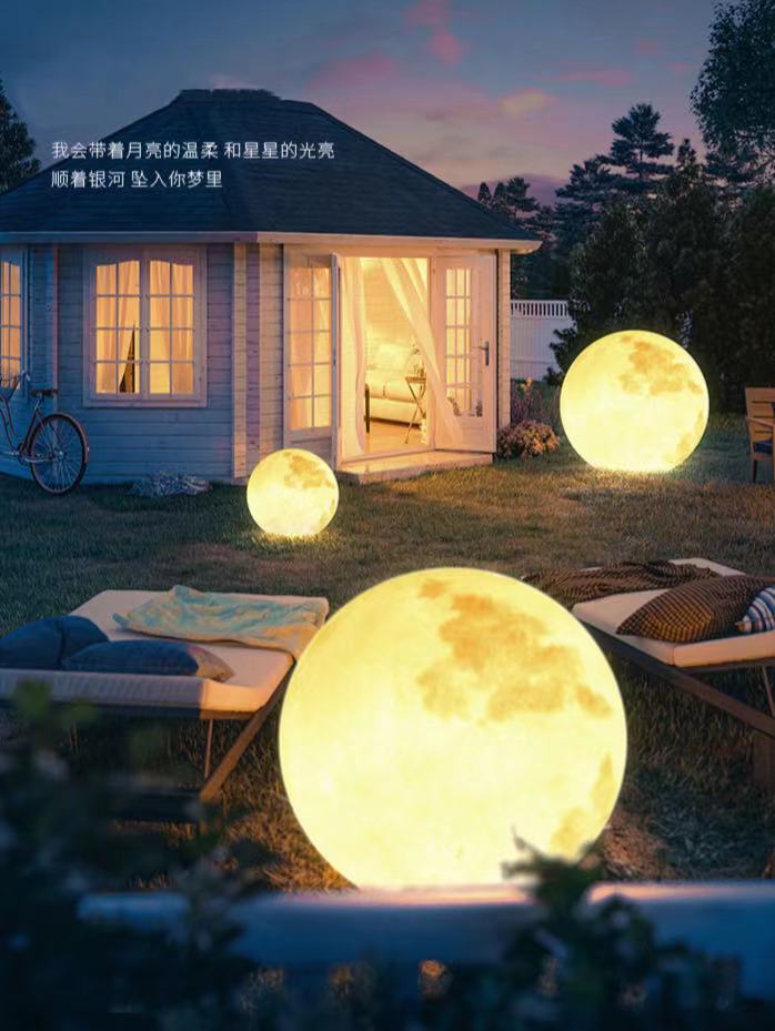 定制月亮网红月球灯落地灯 卧室客厅户外拍照圆球氛围床头灯 d400暖光
