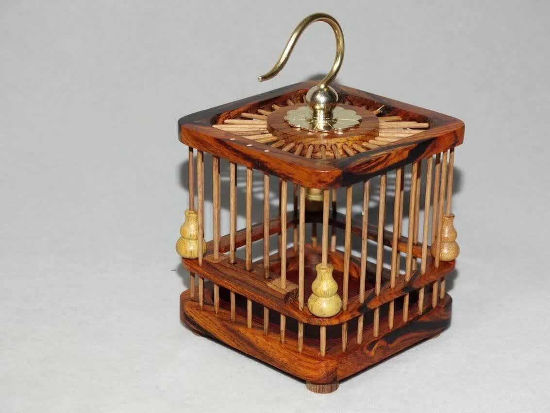 hkpz*红木红酸枝葫芦款蝈蝈笼鸣虫笼子实木蝈蝈笼墨西哥方蝈蝈笼送礼