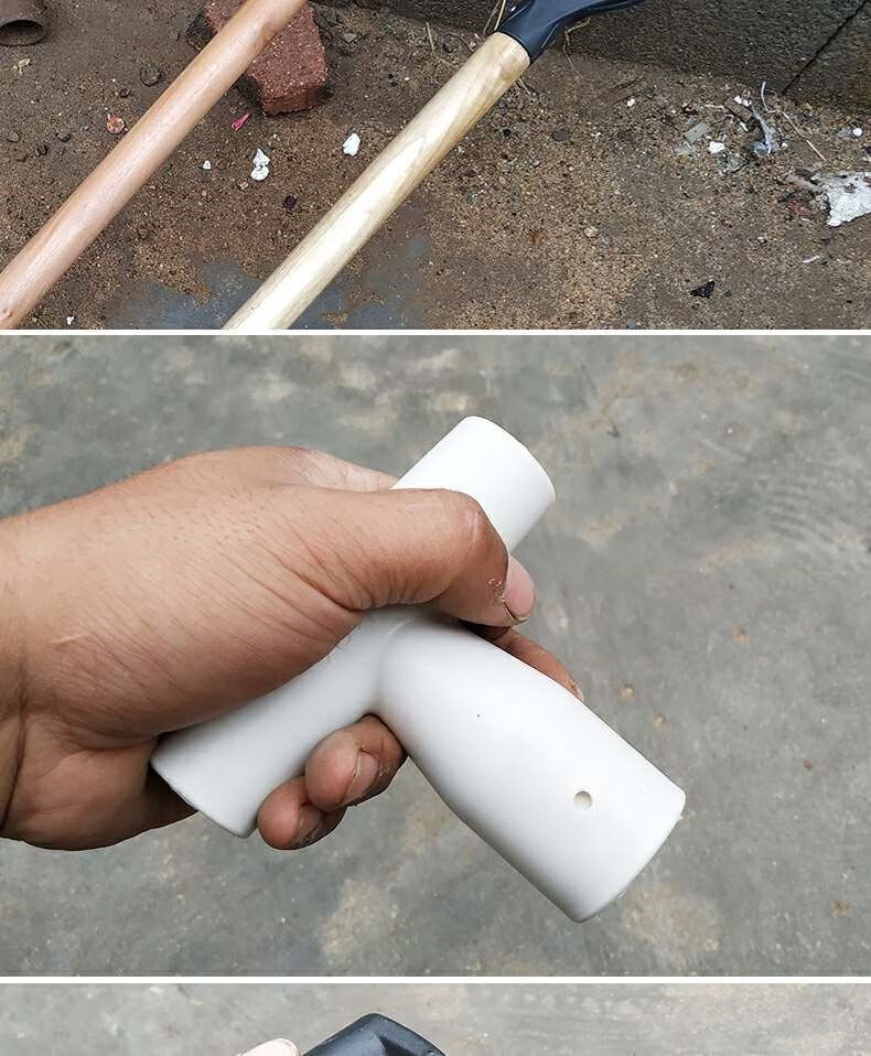 铁锹锄头塑料把手t形手柄园林园艺农用铲子工具握柄农具工具柄头 黑色