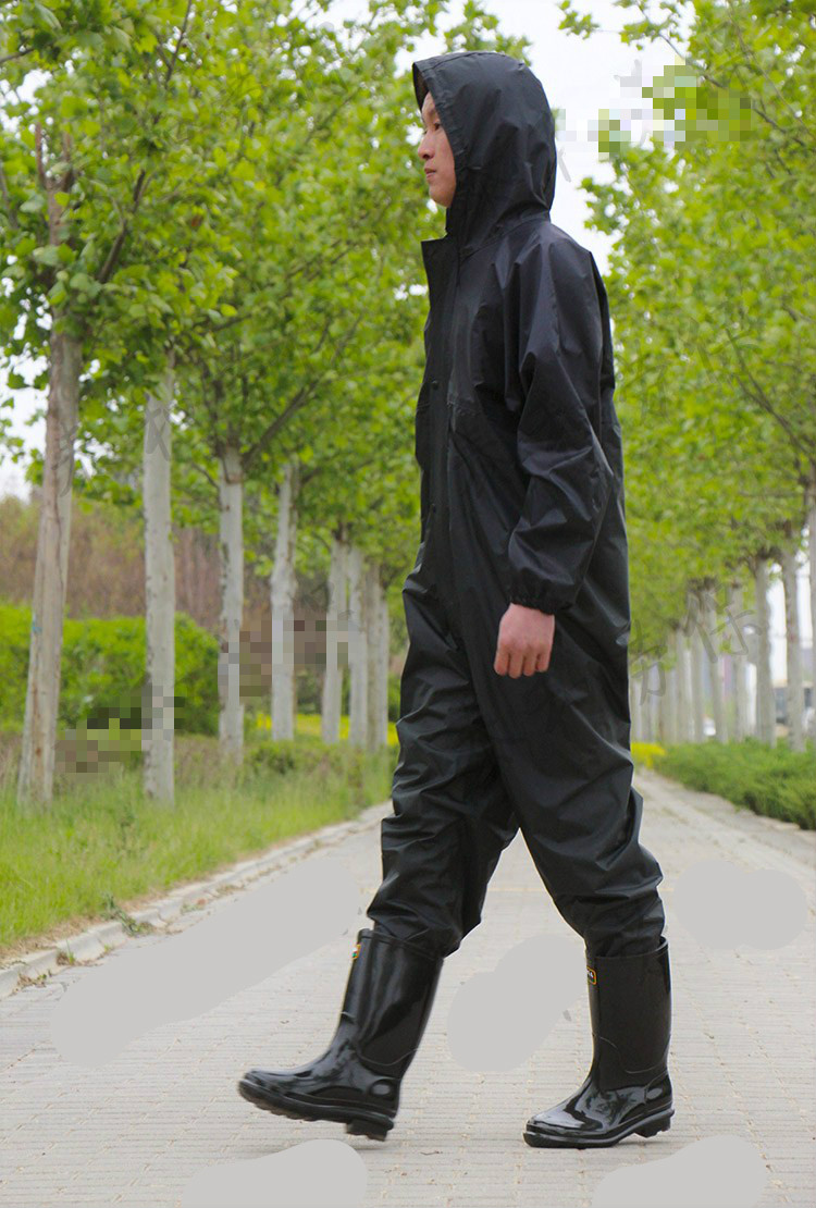 打农药防护衣服防护衣带帽连体防护服农药工作服喷漆养殖带帽 军绿色