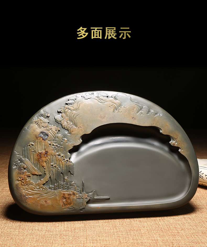 大师砚汇匠心非遗歙砚名师作品孤品砚台意境原石老坑金晕籽料砚台精品