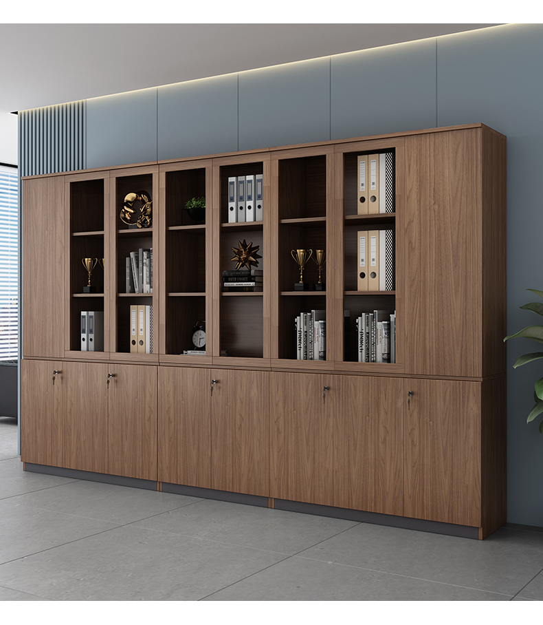 万蔻轻奢品牌办公柜子办公室现代简约文件柜储物办公资料档案木质柜两