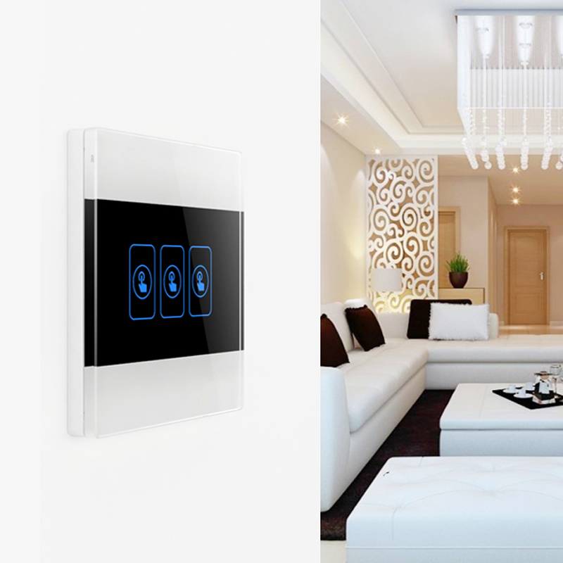 全屋智能家居精灵智能语音声控开关灯照明控制面板单火线定制3开桃花