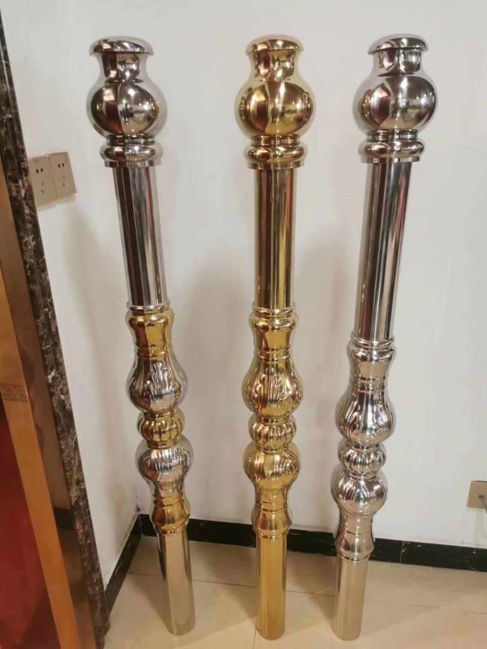 304不锈钢楼梯配件小立柱水涨柱护栏阳台防护栏隔离栏楼梯口护栏 201