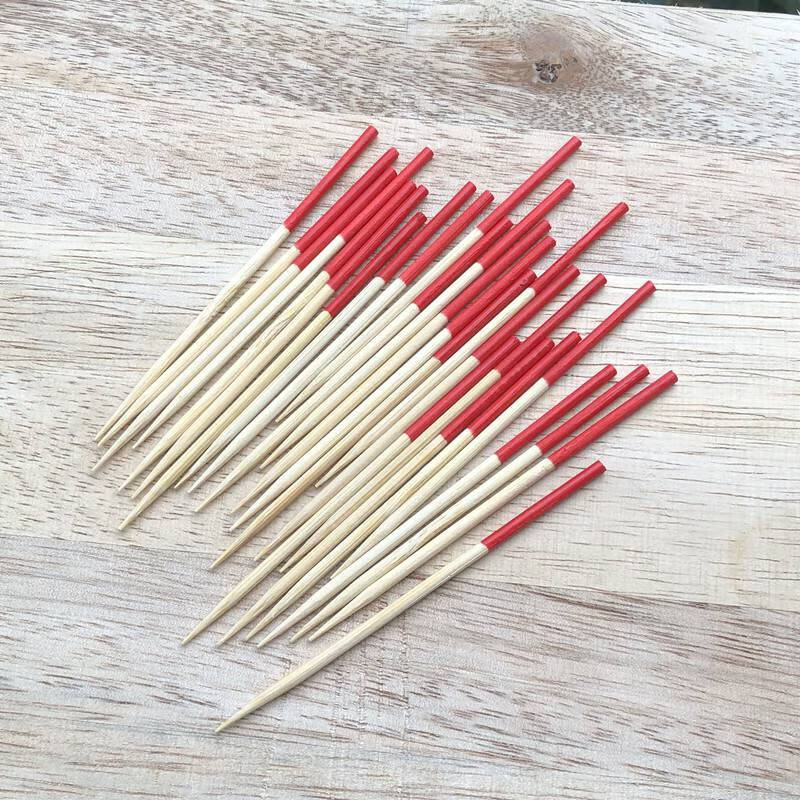 水果牙签长水果长牙签彩色一次性家用便携竹子果插餐厅高级商用单头花