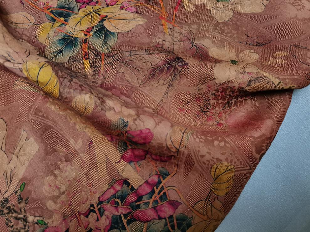 香云纱布料湖州故事花罗红云纱香云纱莨纱桑服装布料23姆米印花夏季01