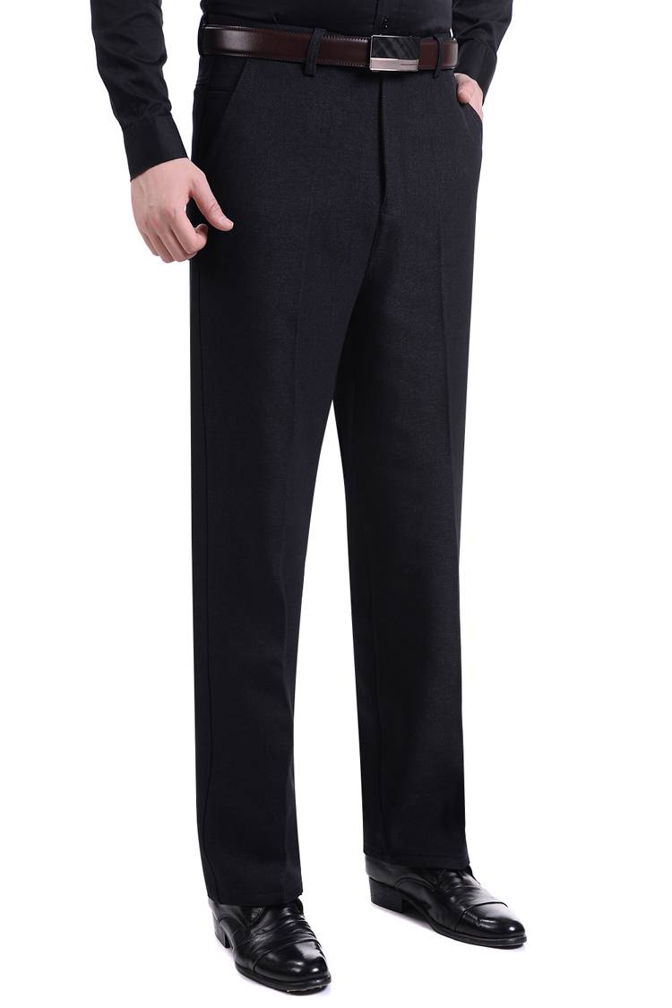 加绒裤外裤男中老年人冬季加绒加厚休闲长裤老年人高腰深档肥佬加肥