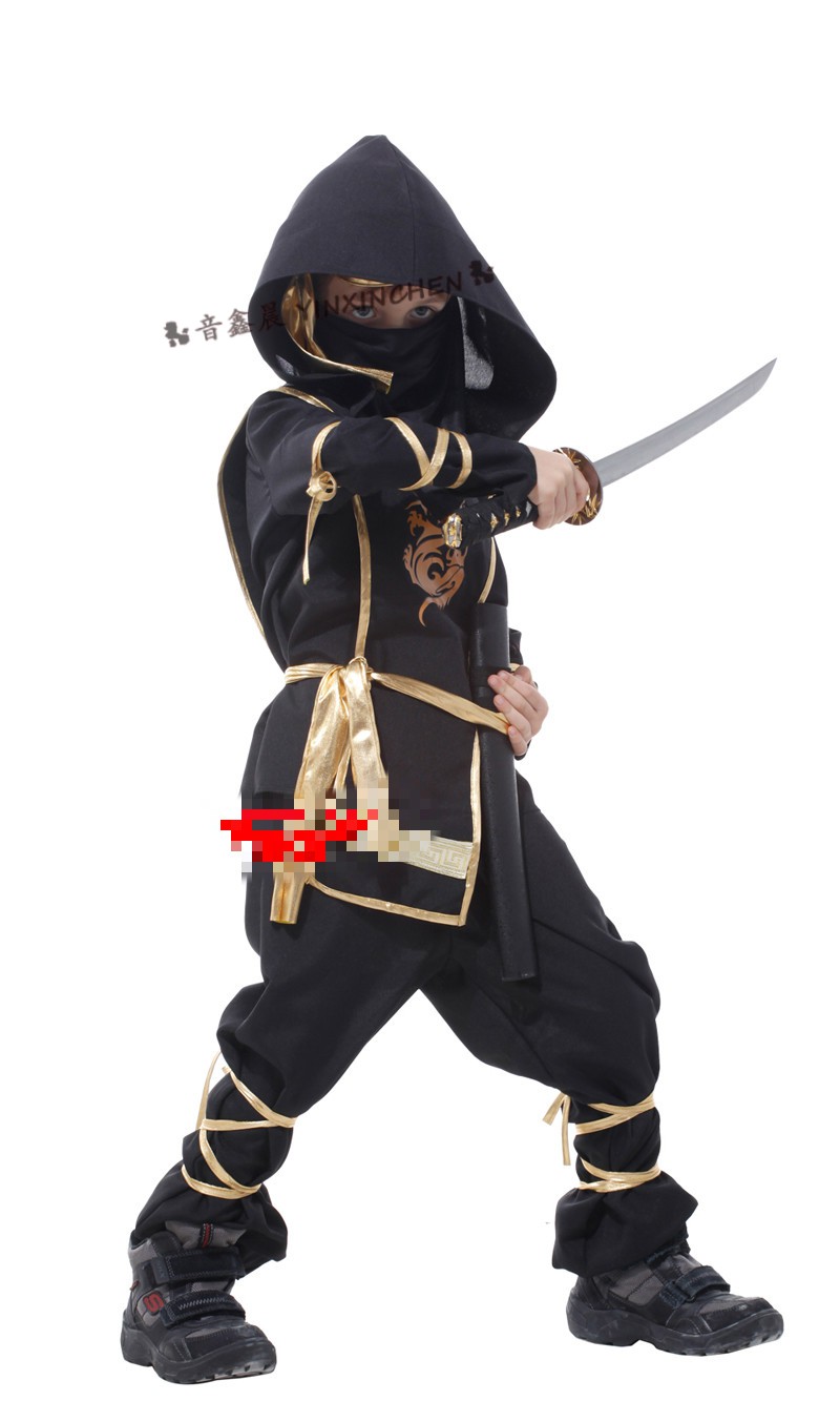 【精选好物】万圣节儿童服装男童cosplay忍者服幻影隐身衣武士表演