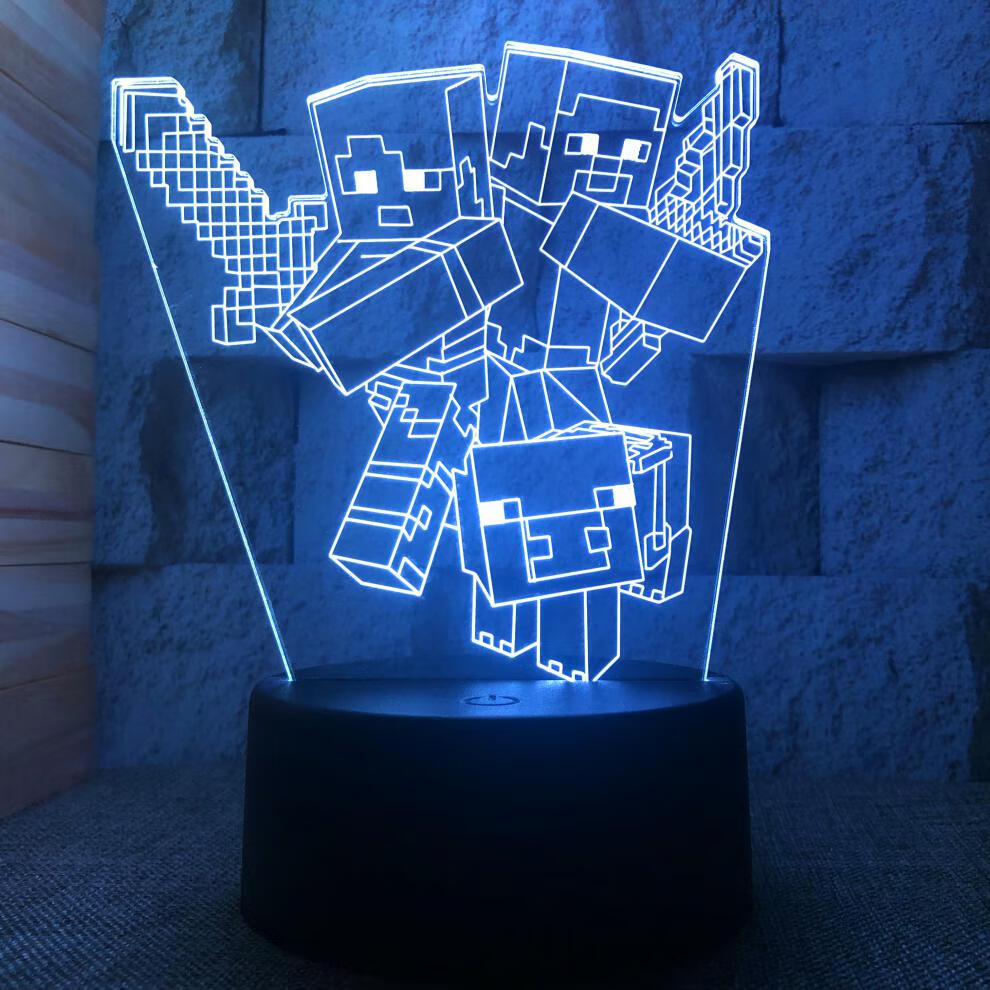 2022新款我的世界盲盒周边生日礼物苦力怕模型迷你世界摆件玩偶夜灯mc