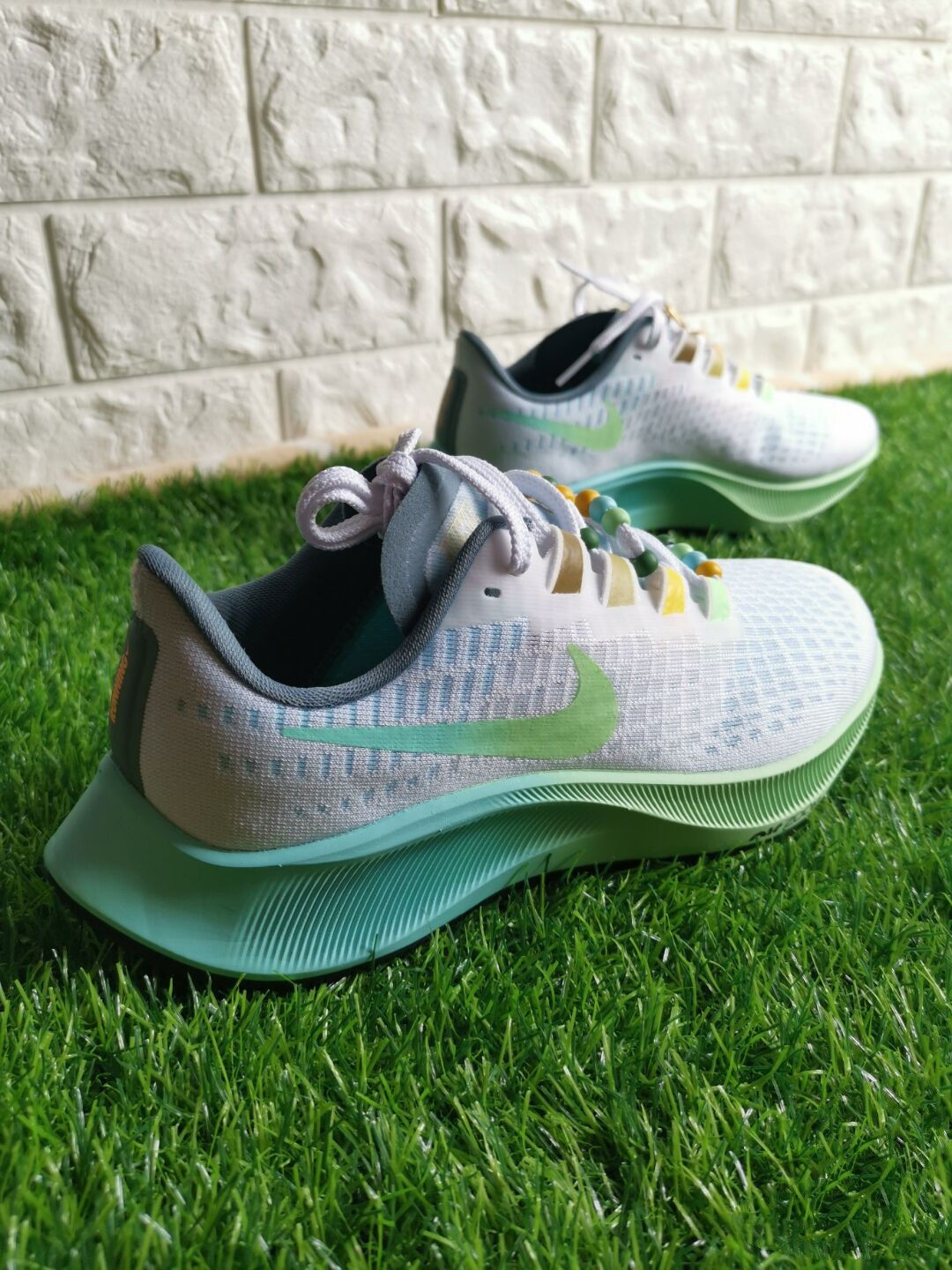 飞马air zoom pegasus 37男女同款减震训练专业透气网面跑步鞋 白蓝