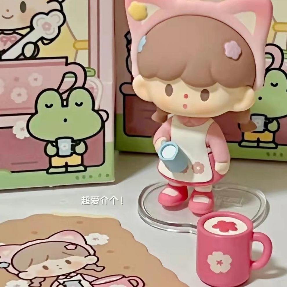 卓大王樱花咖啡店系列盲盒公仔可爱潮玩摆件网红芝士樱樱