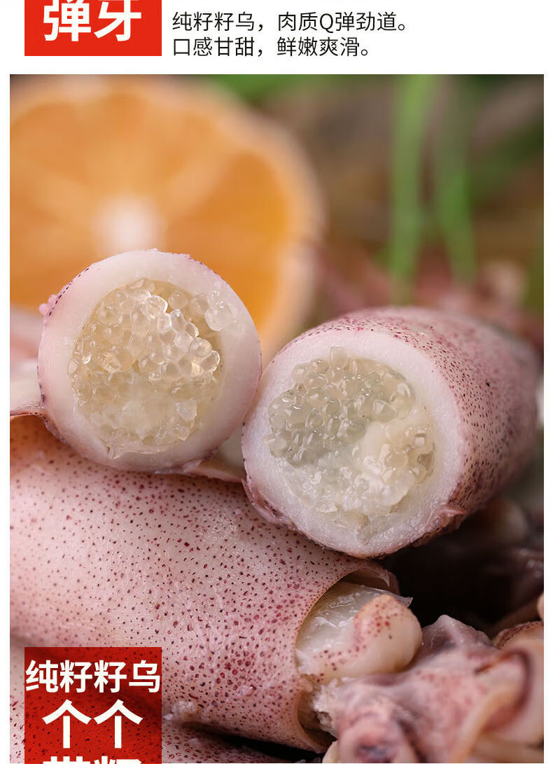 海兔满籽大小墨鱼仔海鲜水产鲜活冷冻笔管鱼全籽乌贼八爪鱼海兔子两盒