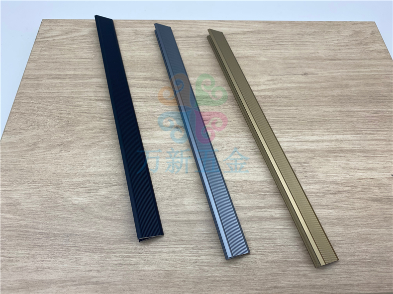 极简轻奢浴室柜橱柜门板斜面铝合金免拉手封边条卡条收边条 绅士灰