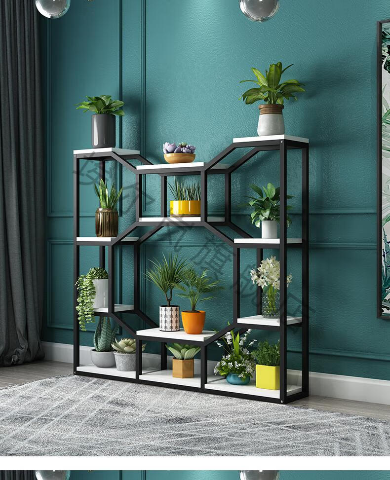 铁艺小空间花架置物架阳台多层室内客厅家用隔断落地绿萝花盆架子
