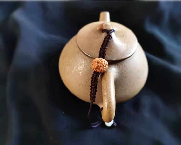 2022新款创意紫砂壶绳子 编绳手工编织茶壶绳 紫砂紫陶壶盖防摔绳石瓢